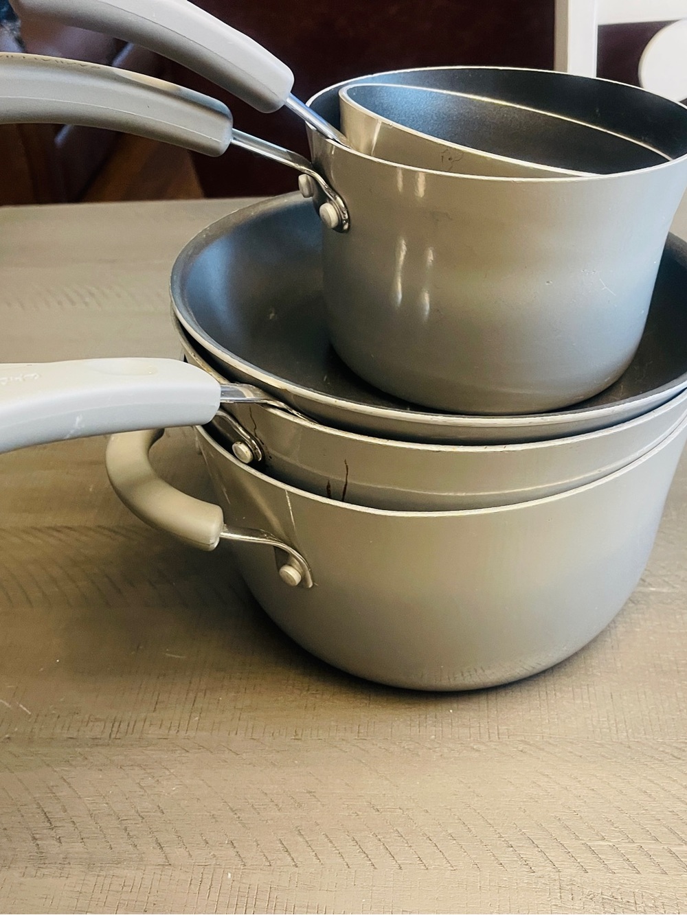 Rachael Ray Silver/Gray Cookware Saucepan Set - 5 piece